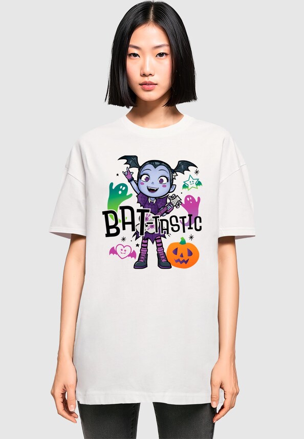 Ladies Vampirina Ballerina - Halloween Bat Oversized Boyfriend Tee-0