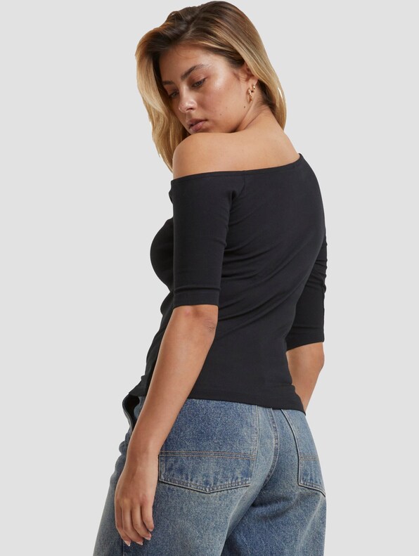 Urban Classics Ladies Organic Asymmetric Rib T-Shirts-2