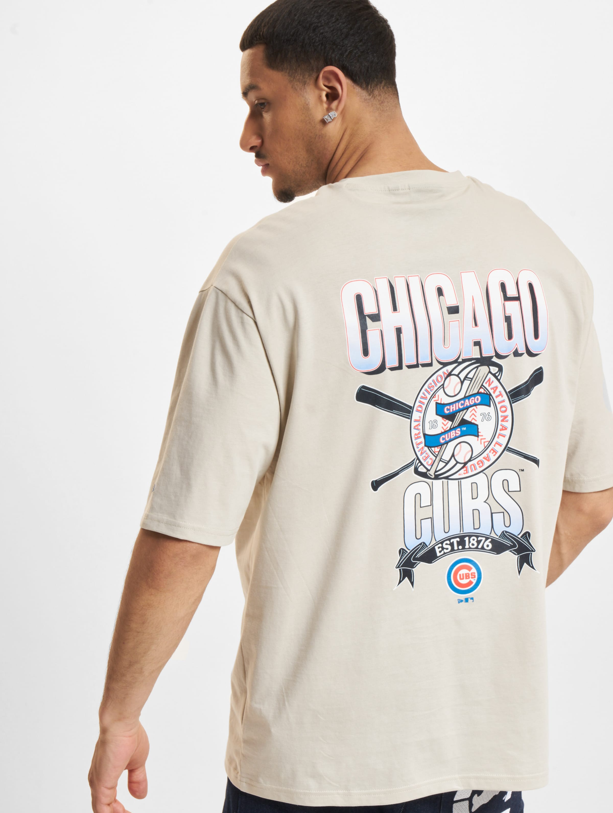 New Era Chicago Cubs Baseball Graphic Oversized T-Shirts Männer,Unisex op kleur wit, Maat S