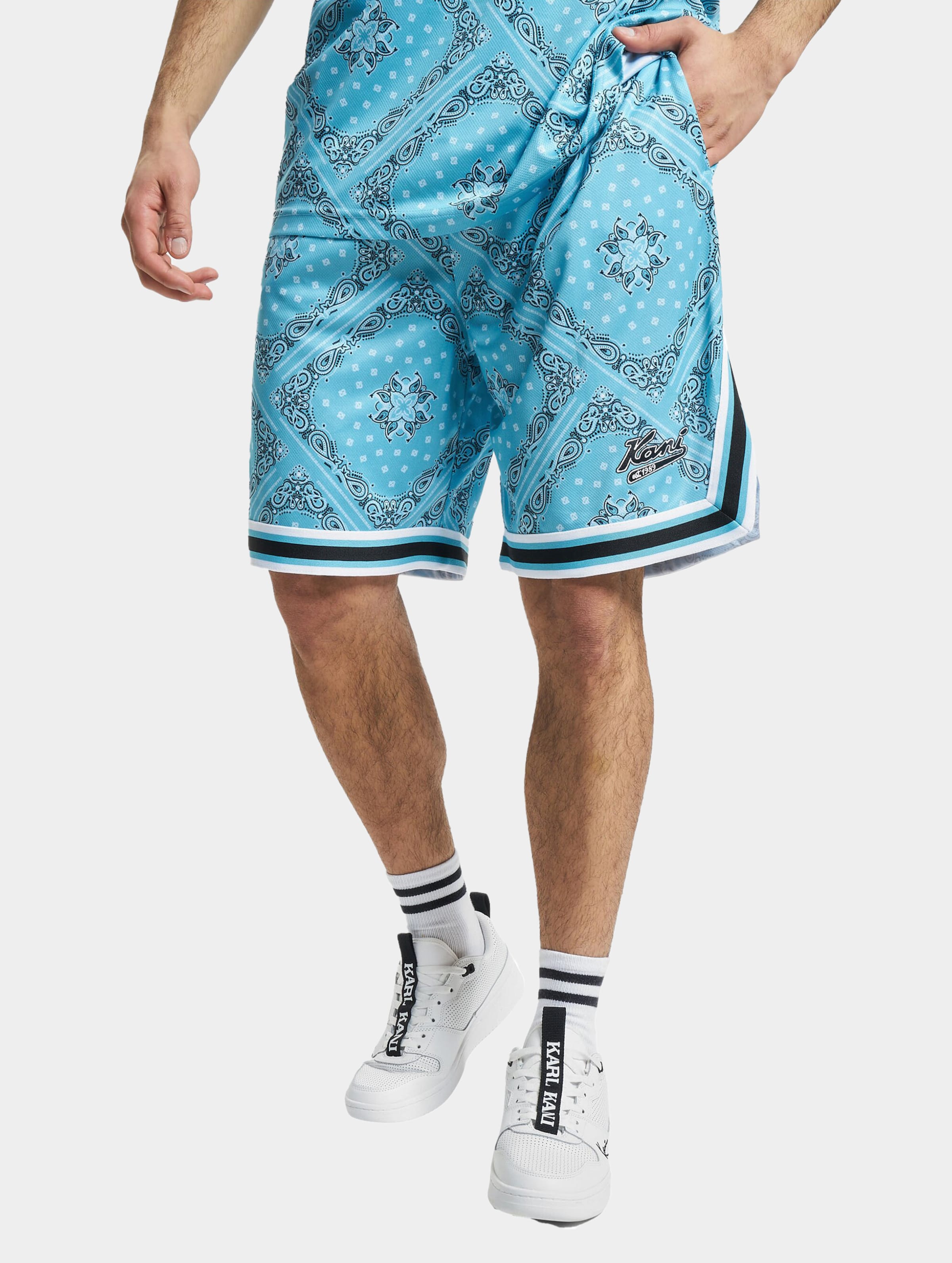 Karl Kani KK Varsity Paisley Mesh Shorts Mannen op kleur blauw, Maat XXL
