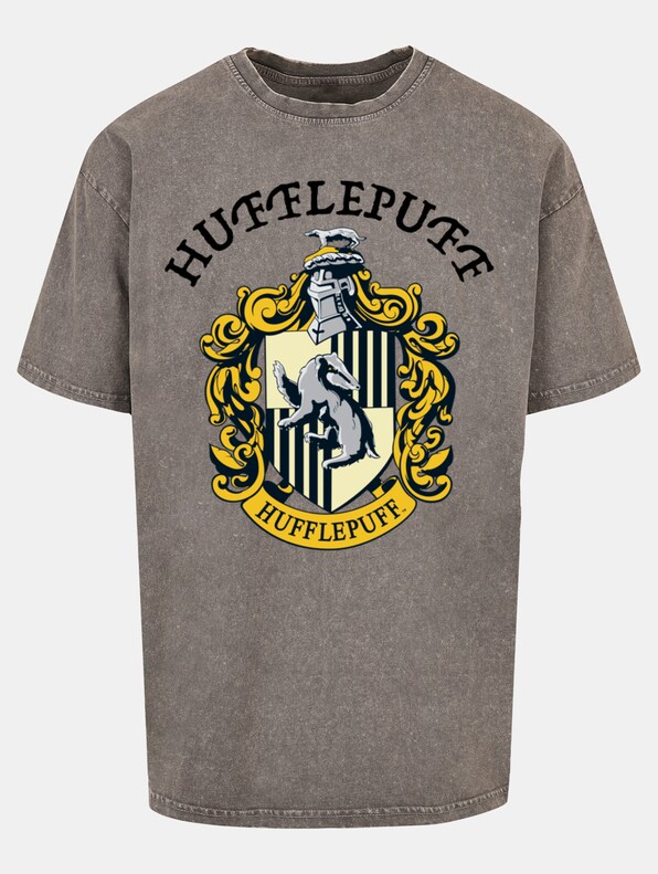 Harry Potter - Hufflepuff Crest Acid Washed Oversized-2