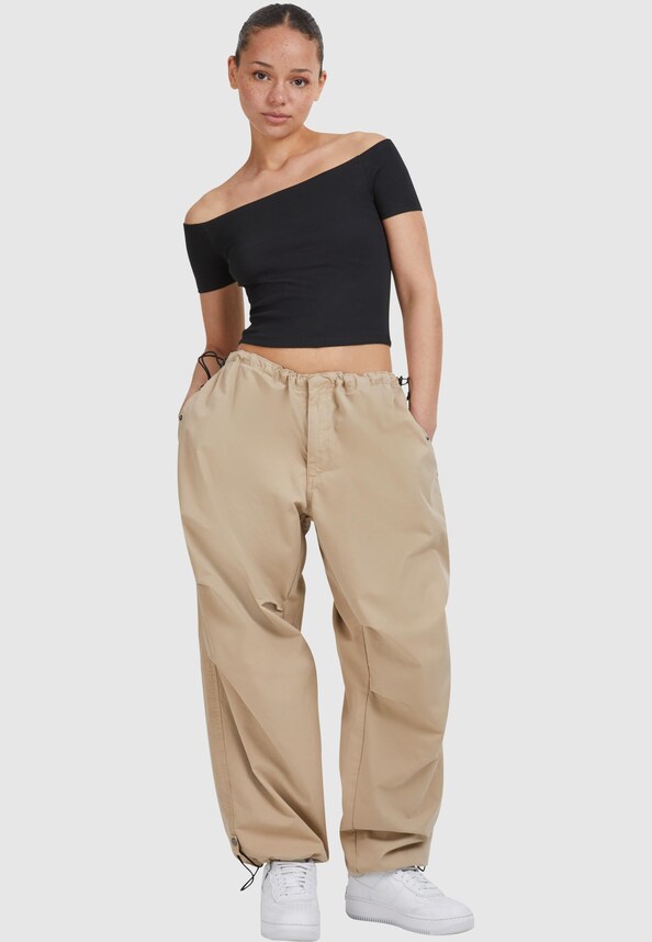 Ladies Organic Off Shoulder Rib Tee-5