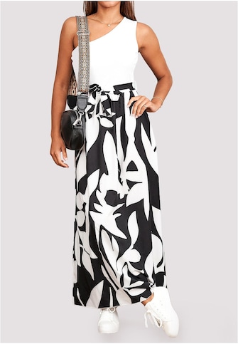 Cloud5ive One Shoulder Maxi Kleid Flower Print