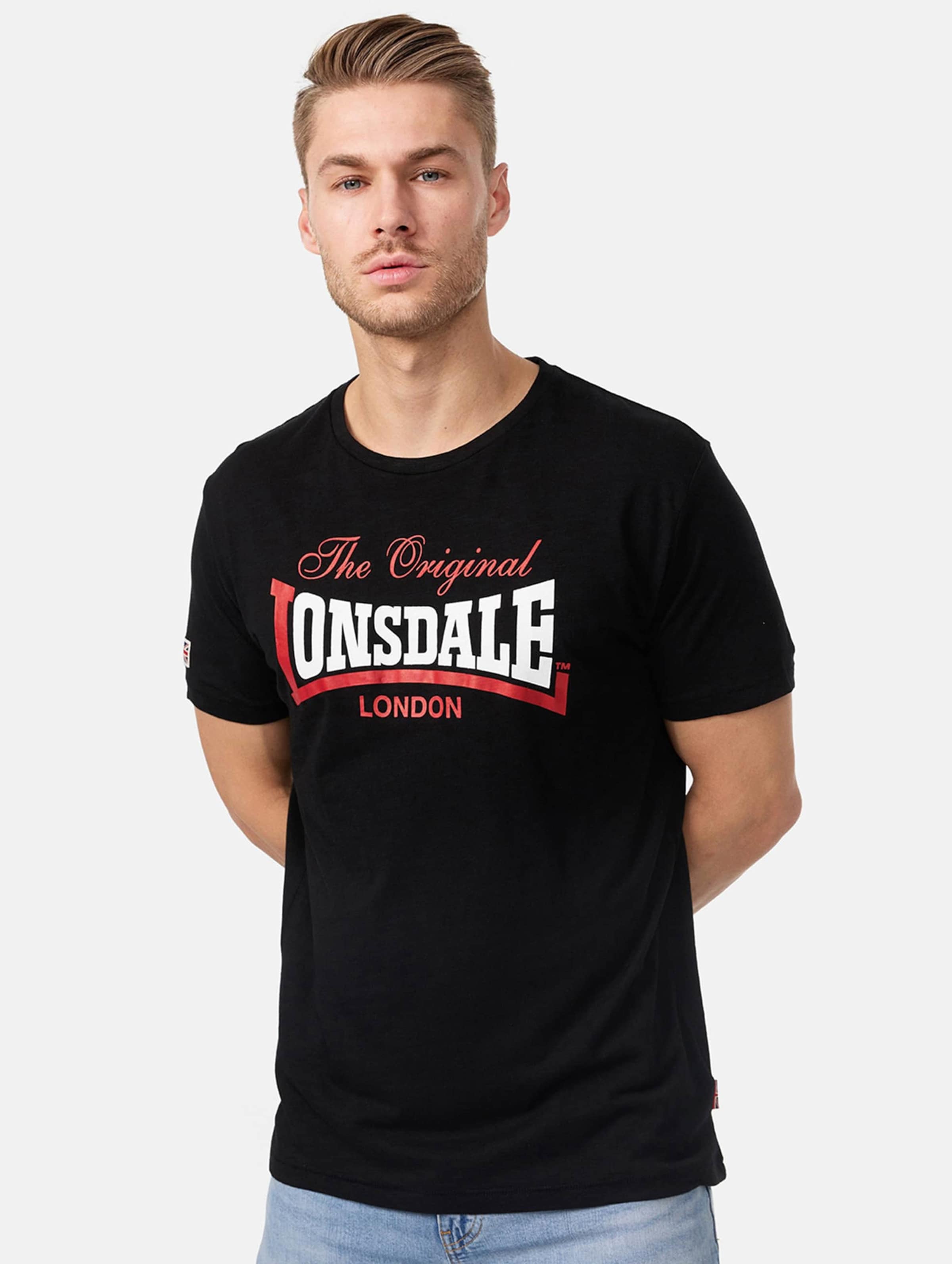 Lonsdale London Aldingham T-Shirt Mannen op kleur zwart, Maat 3XL