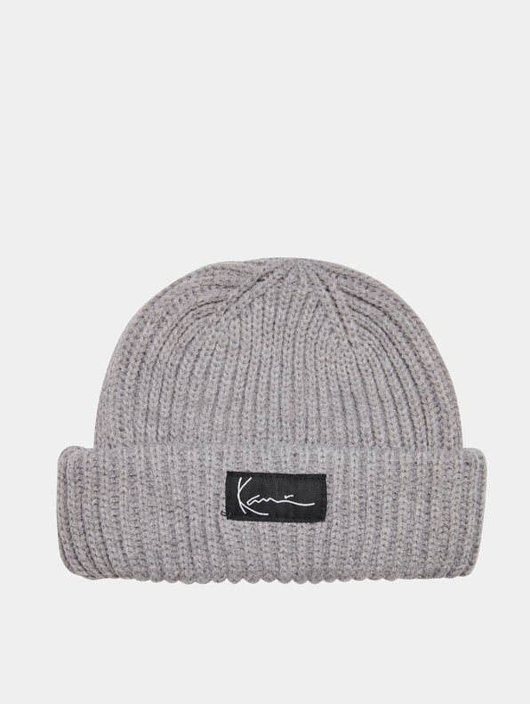 KA223-008-3 Signature Fisherman Beanie grey melange-0
