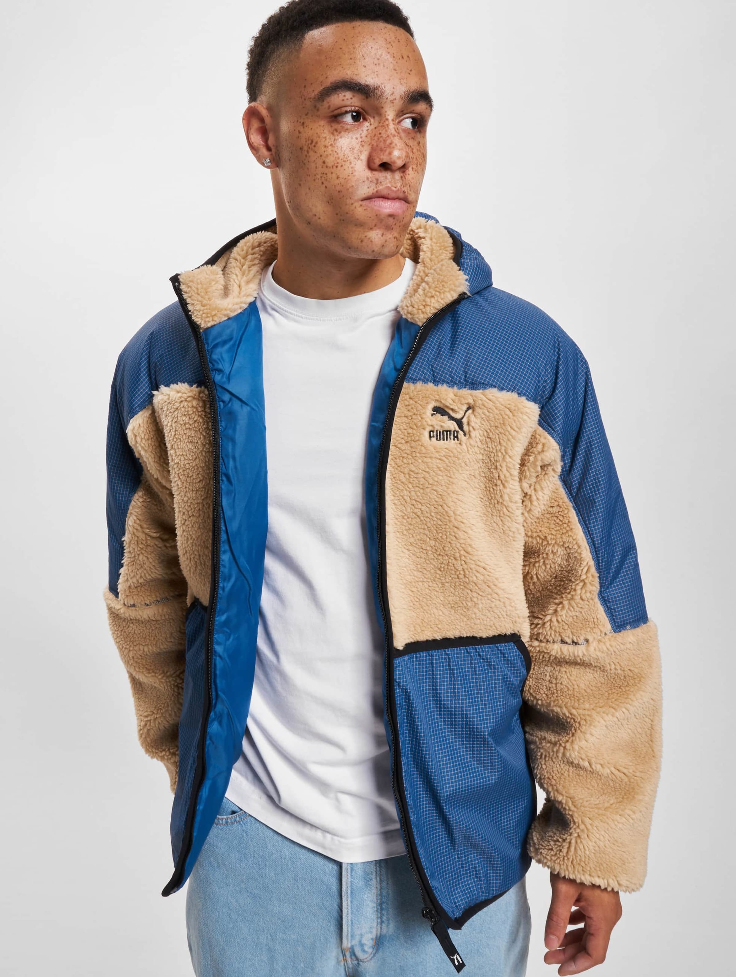 Puma Sherpa Hooded Transition Jacket Männer,Unisex op kleur blauw, Maat L