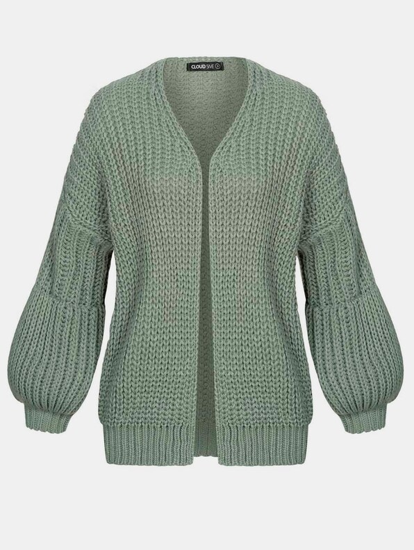 Cloud5ive Damen Grobstrick Cardigan mit Pufferärmeln-0