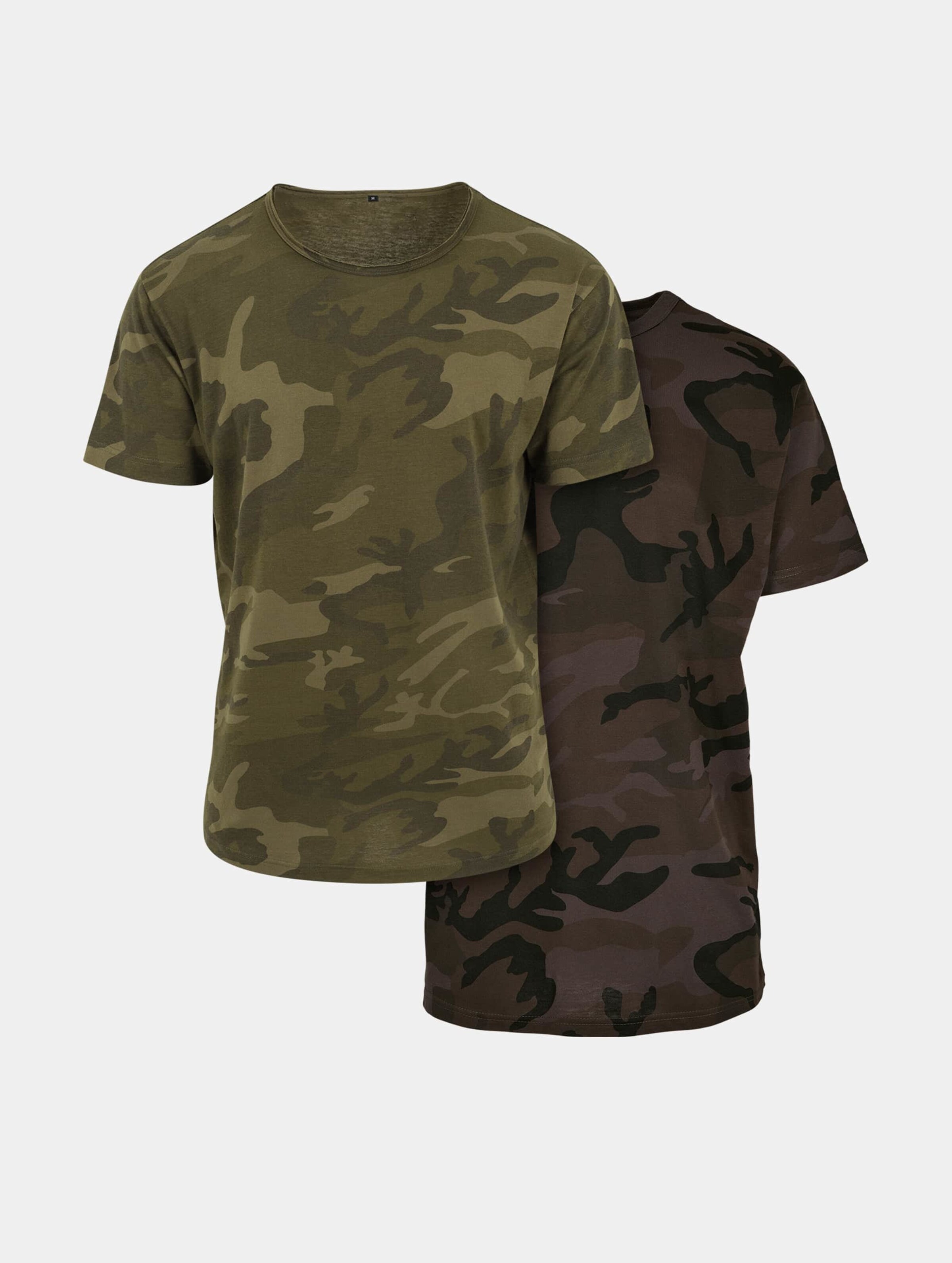 Build Your Brand Camo Tee 2-Pack Mannen op kleur camouflage, Maat S