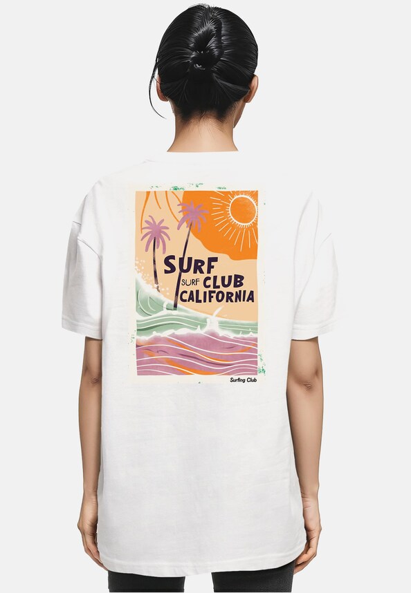 Merchcode Ladies Surf Club California Oversized Tee-1