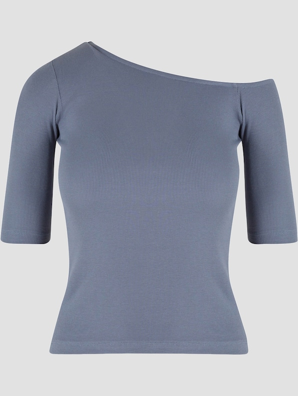 Urban Classics Ladies Organic Asymmetric Rib T-Shirts-4