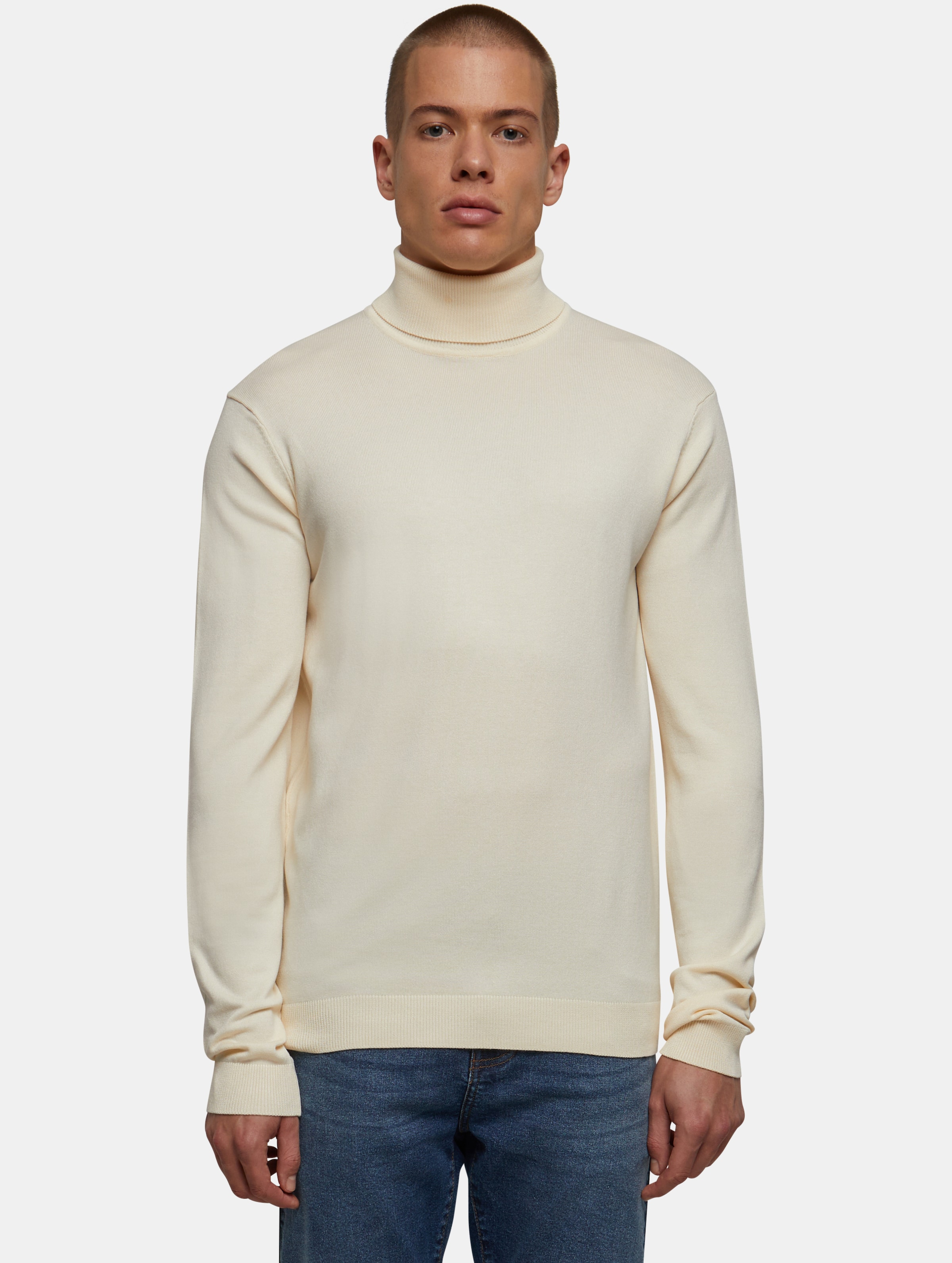 Urban Classics - Knitted Turtleneck Sweater - S - Gebroken wit