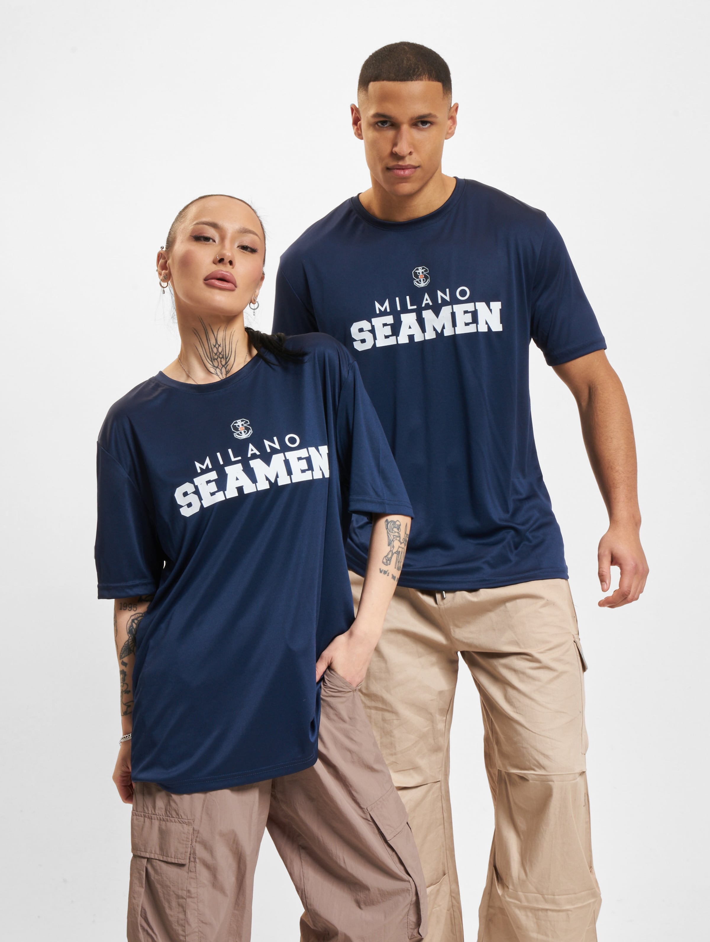 European League Of Football ELF Milano Seamen 5 T-Shirts Unisex op kleur blauw, Maat 3XL