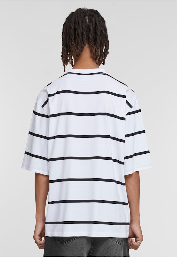 Oversized Sleeve Modern Stripe Tee-1