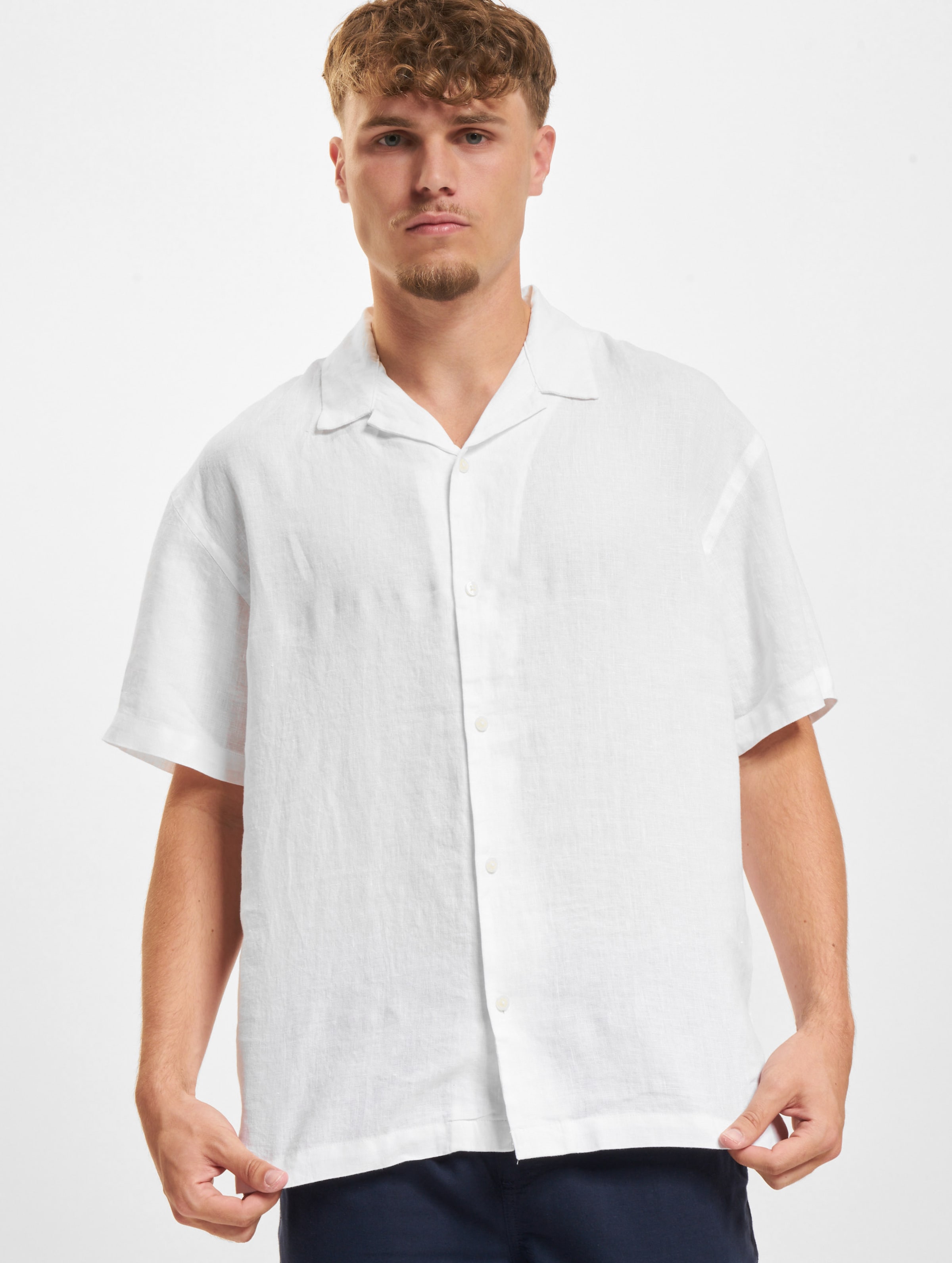 Jack & Jones Clawrence Linen Resort T-Shirts Männer,Unisex op kleur wit, Maat L