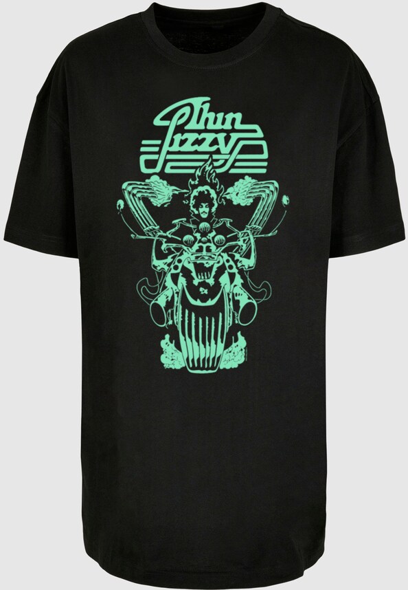 Ladies Thin Lizzy - Rocker Flames Oversized Boyfriend Tee-2