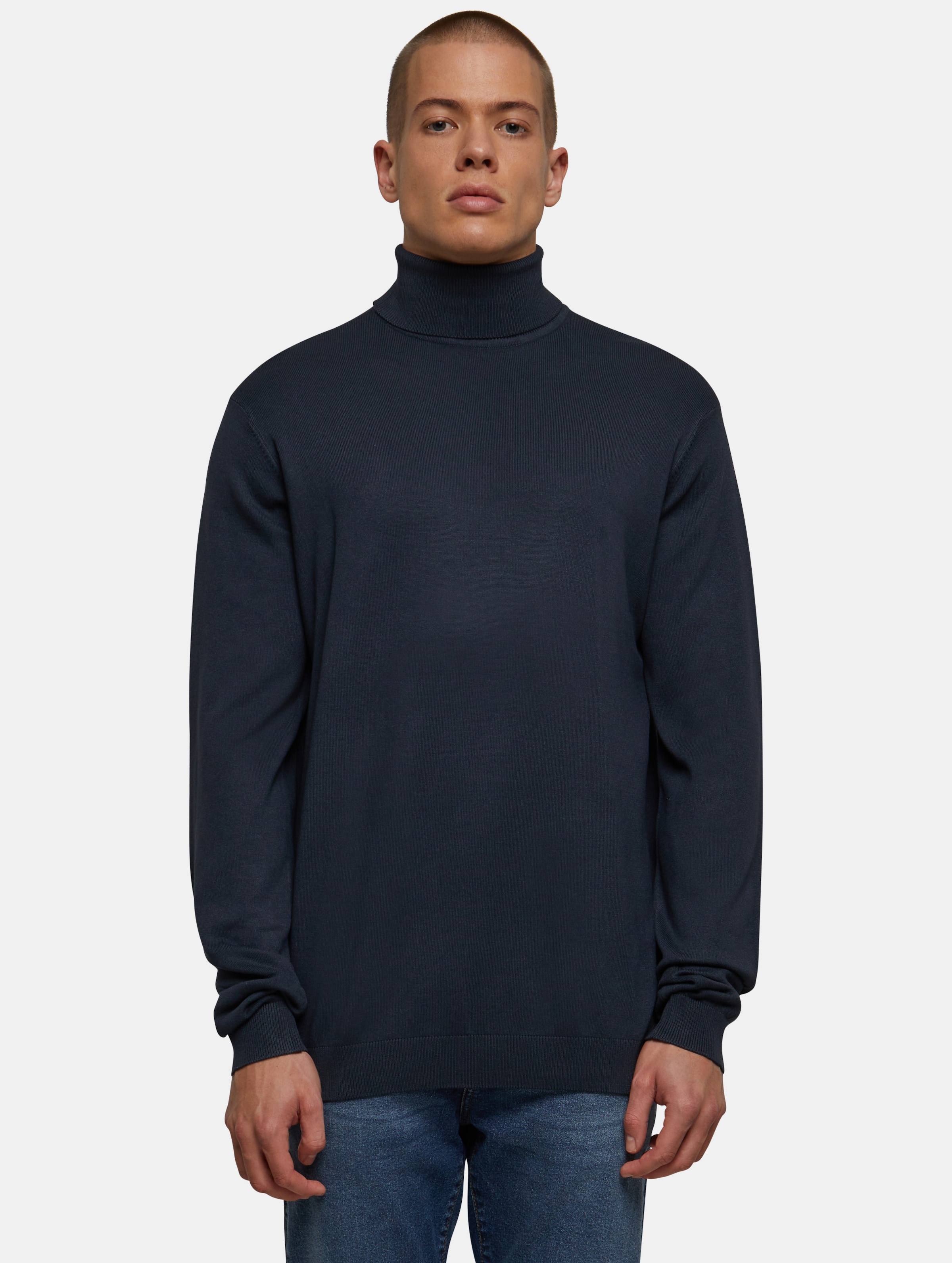 Urban Classics - Knitted Turtleneck Sweater - XL - Donkerblauw