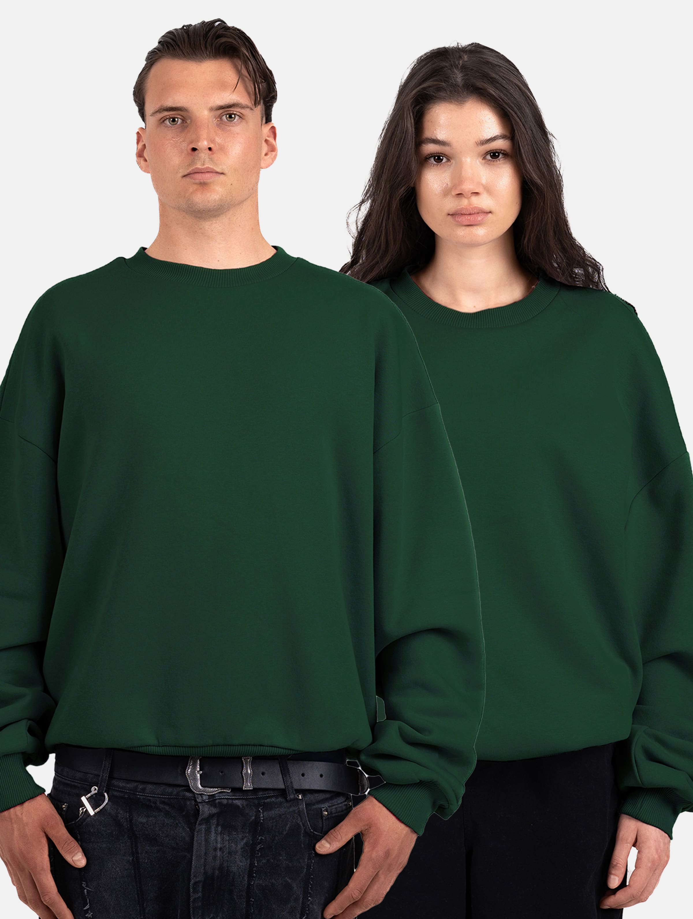 Prohibited Oversized Crew Neck Pullover Frauen,Männer,Unisex op kleur groen, Maat L