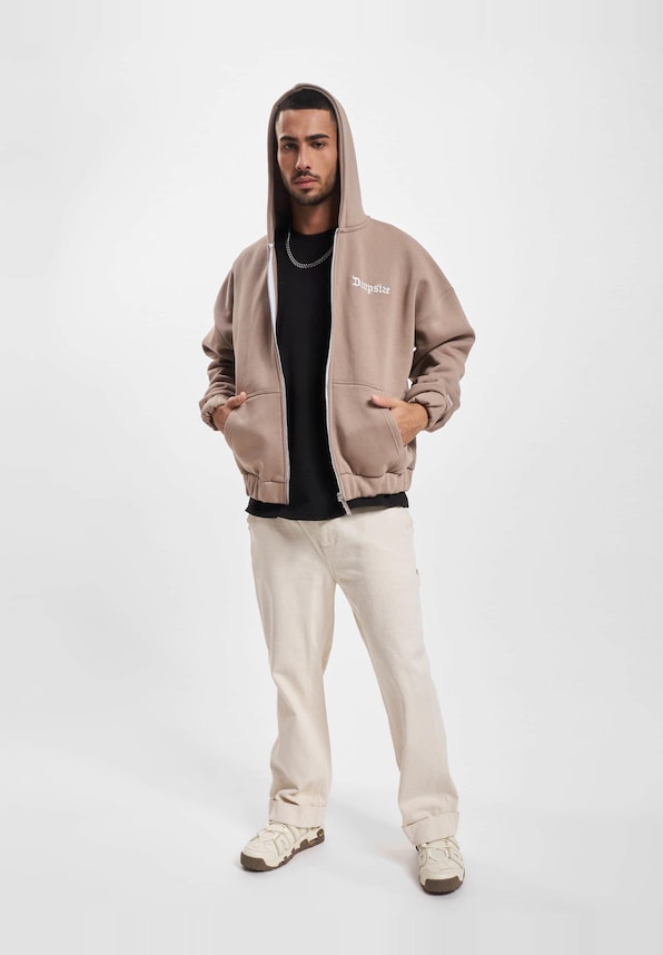 Dropsize Super Heavy Blank Zip Hoodies-5