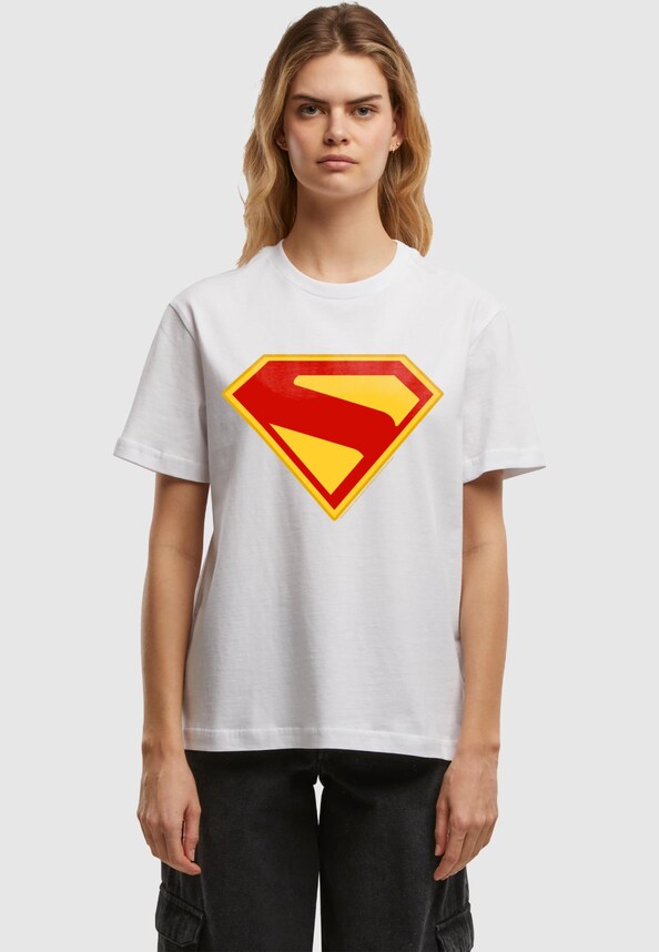 Ladies Superman New Shield Logo Everyday Tee-0