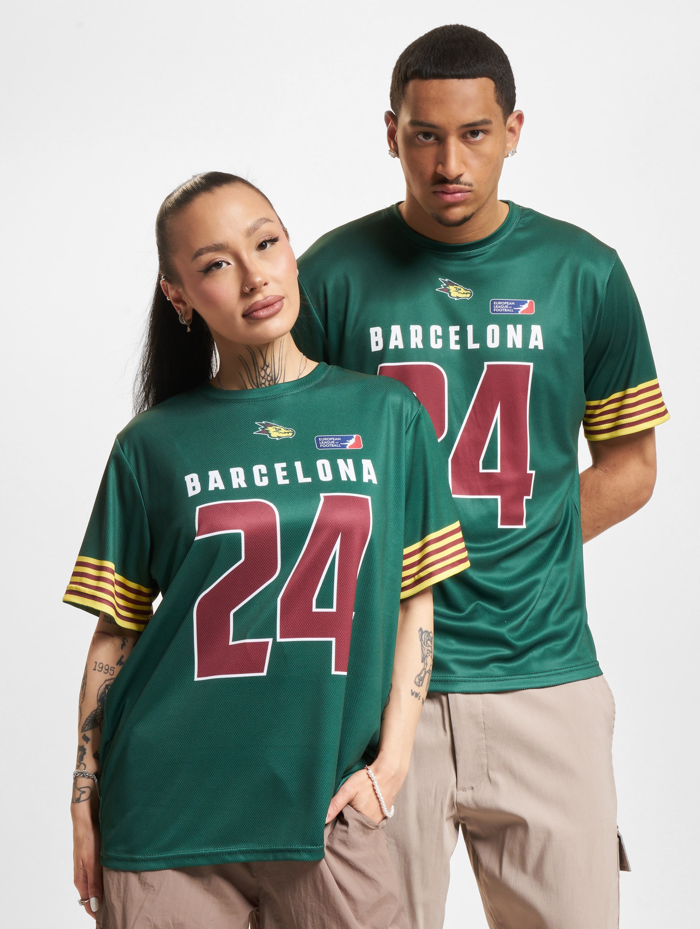 European League Of Football ELF Barcelona Dragon 1 Trikots Frauen,Männer,Unisex op kleur groen, Maat XL