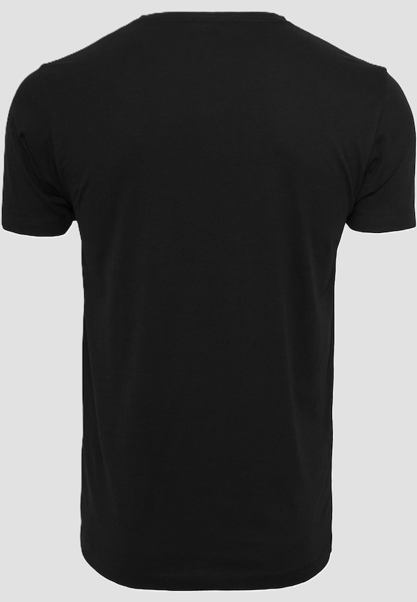 Peace - 2 Hand Heart Black T-Shirt Round Neck-3