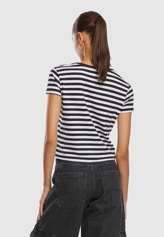 Ladies Short Striped Tee-1