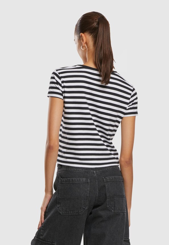 Ladies Short Striped Tee-1