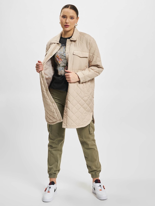 Only Newtanzia Long Quilt Shacket Coat Oxford-7