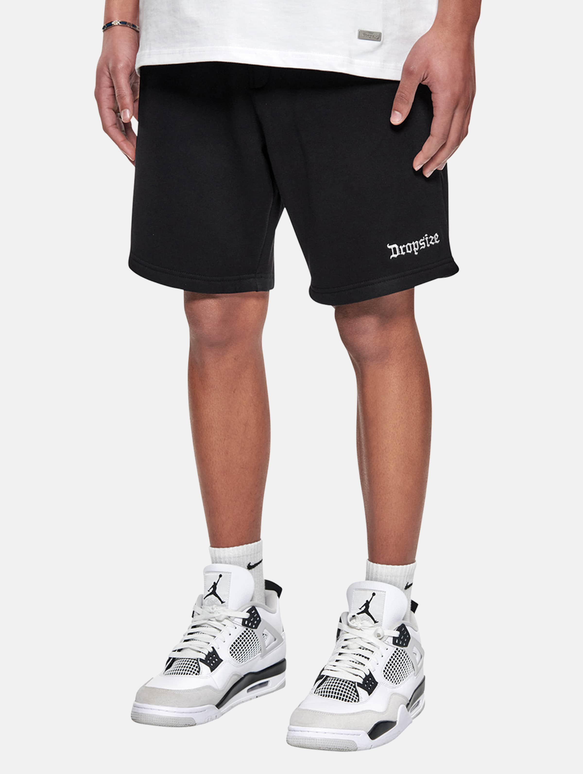 Dropsize Heavy Embo Sweat Shorts op kleur zwart, Maat S