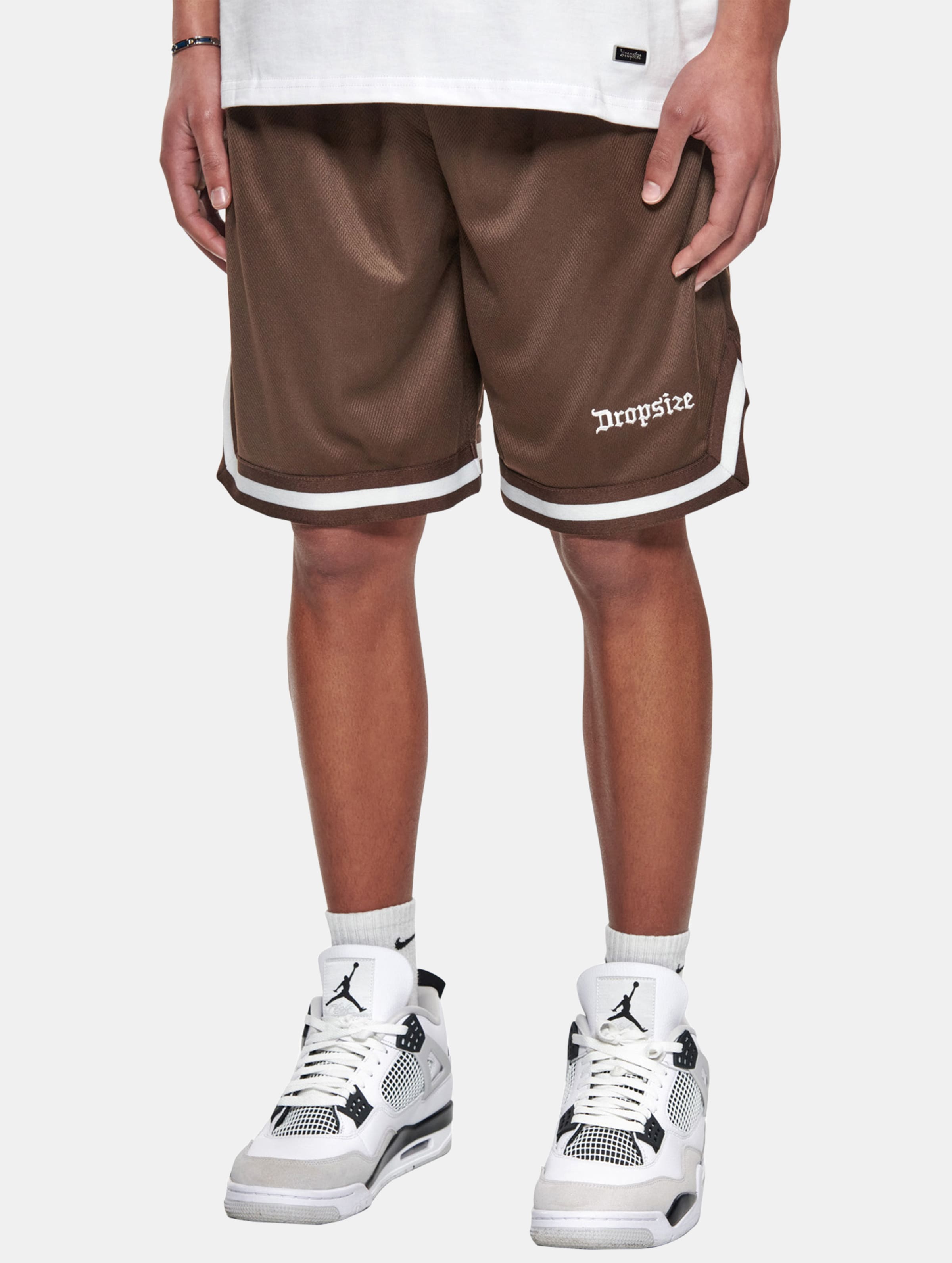 Dropsize Logo Mesh Shorts op kleur bruin, Maat L