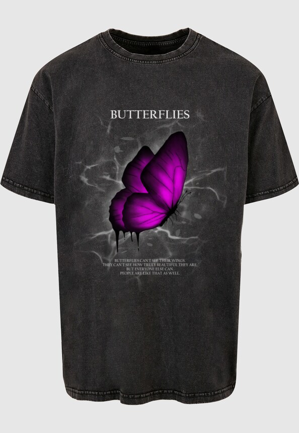 Butterflies Acid Washed Heavy Oversized Tee-2