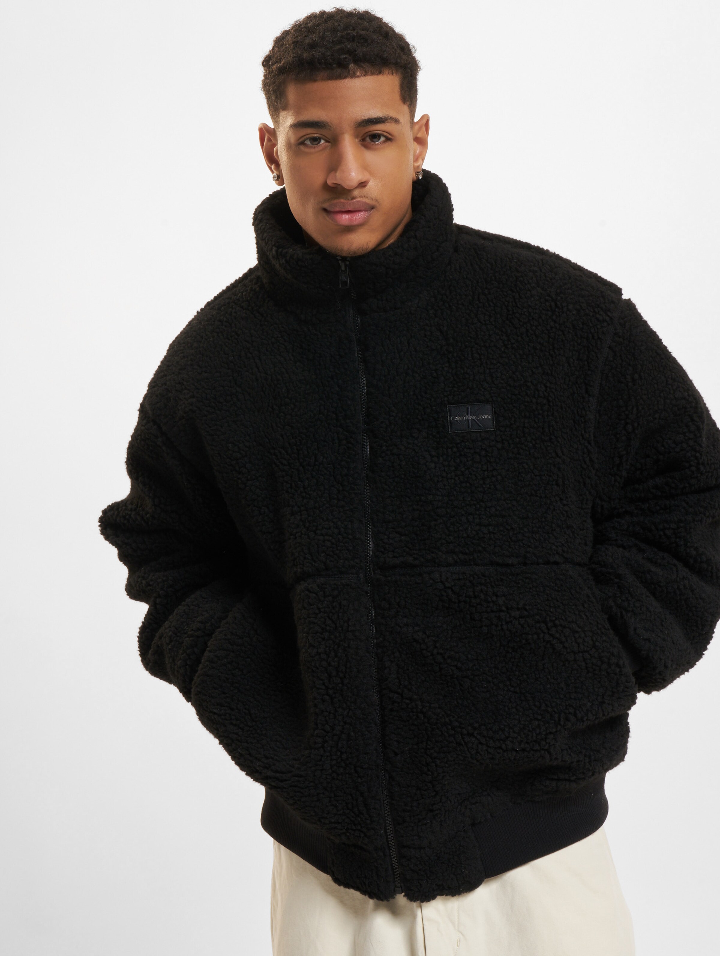 Calvin Klein Jeans Sherpa Fleecejacke Mannen op kleur zwart, Maat L