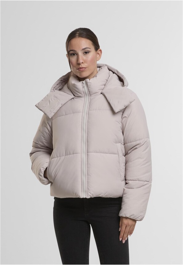 Ladies Hooded Collar Puffer Jacket-0