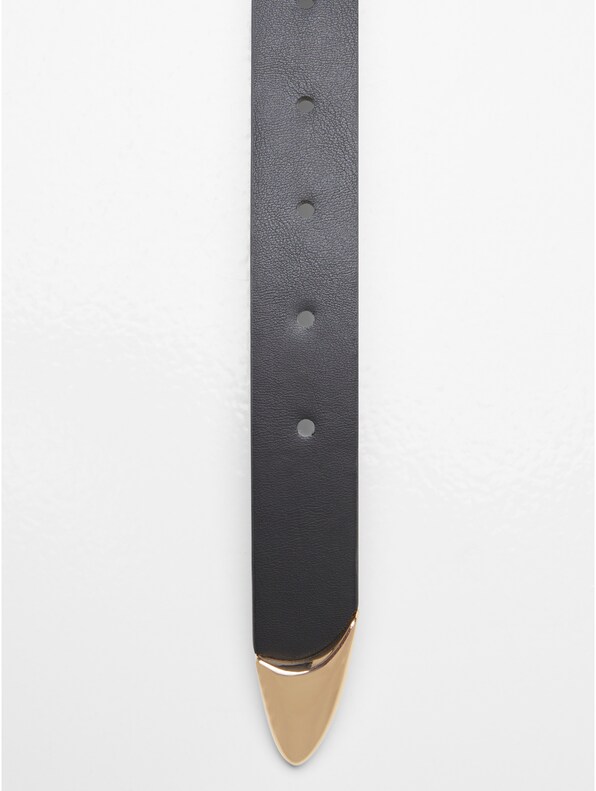 Chunky Buckle Loop Synthetic Leather Belt-2