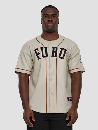 FUBU College Leather Baseball Jersey