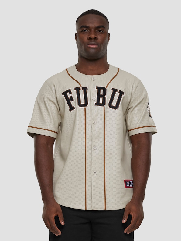 FUBU College Leather Baseball Jersey-0