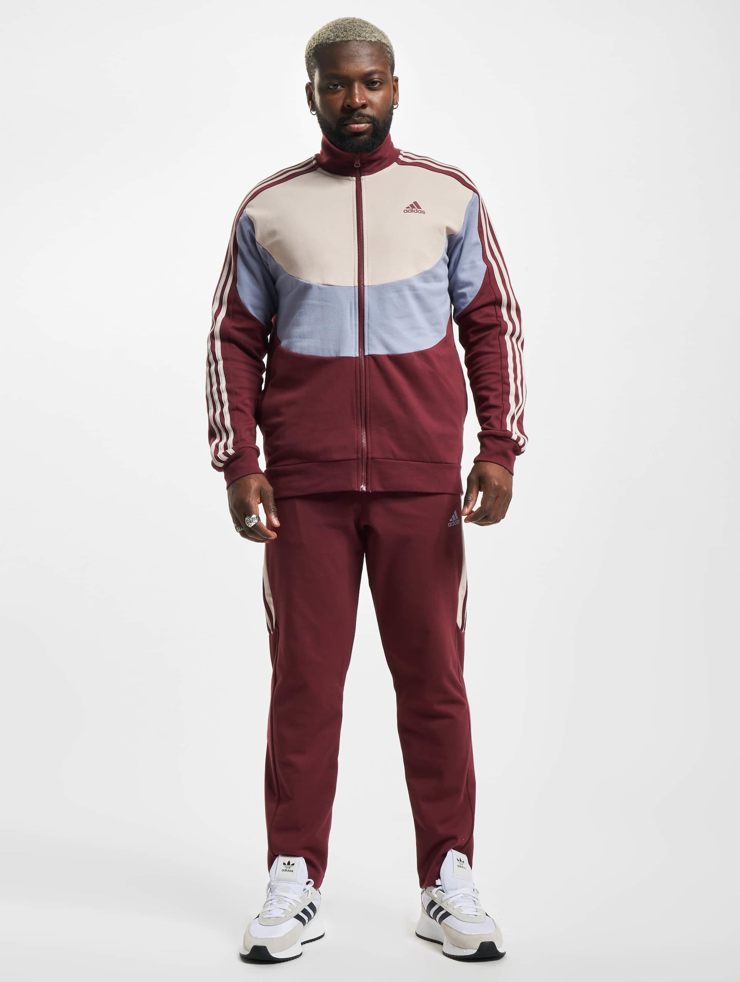 Adidas originals burgundy sales tracksuit