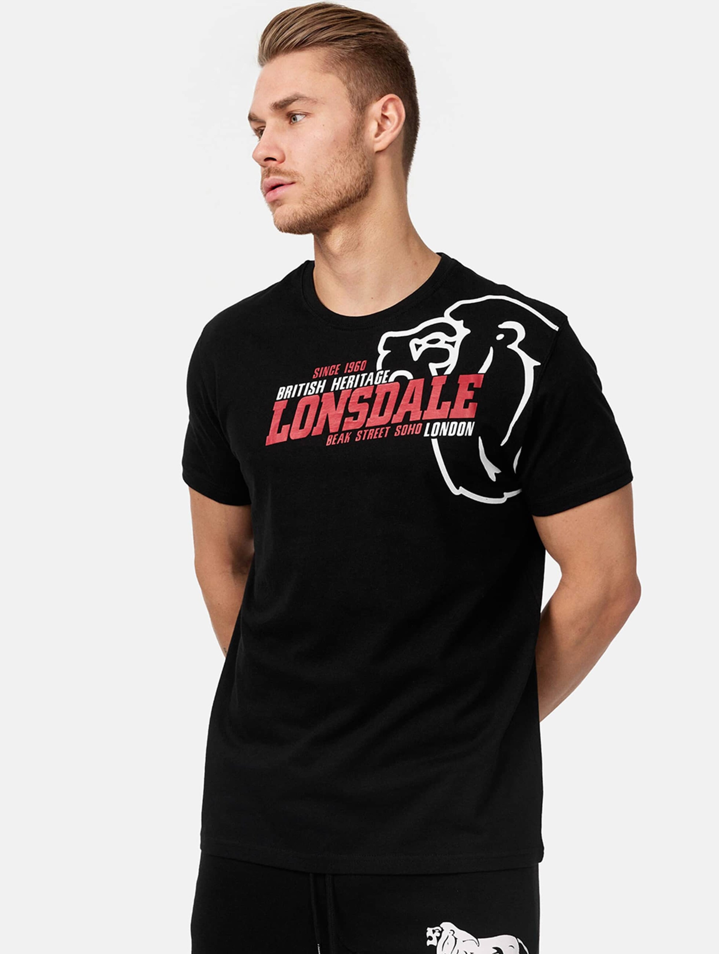 Lonsdale London Walkley T-Shirt Mannen op kleur zwart, Maat 4XL