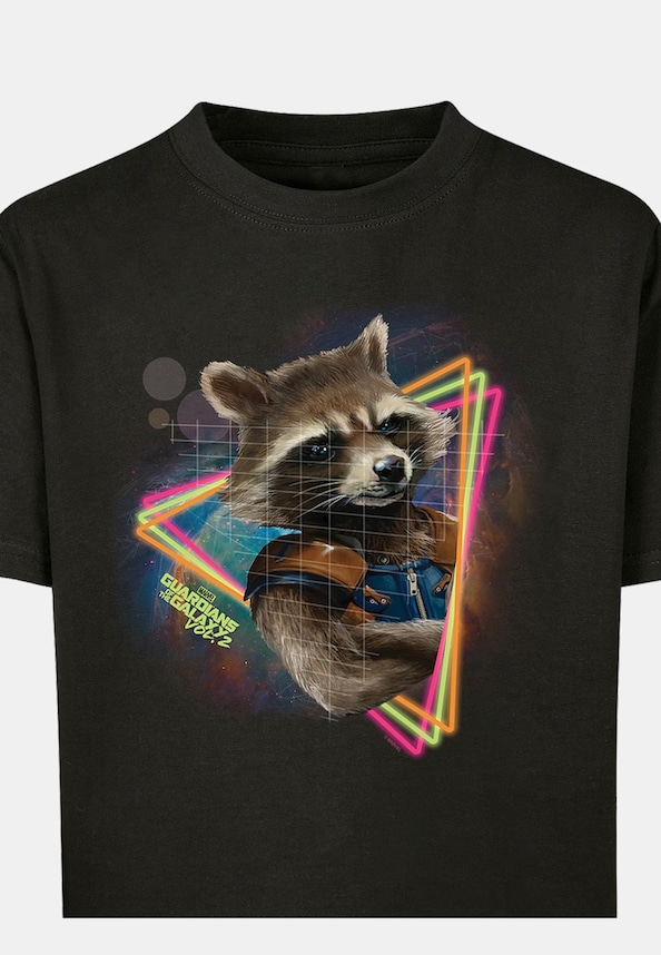 Marvel Guardians of the Galaxy Neon Rocket - Color MYTOYS with Kids Basic Tee-0