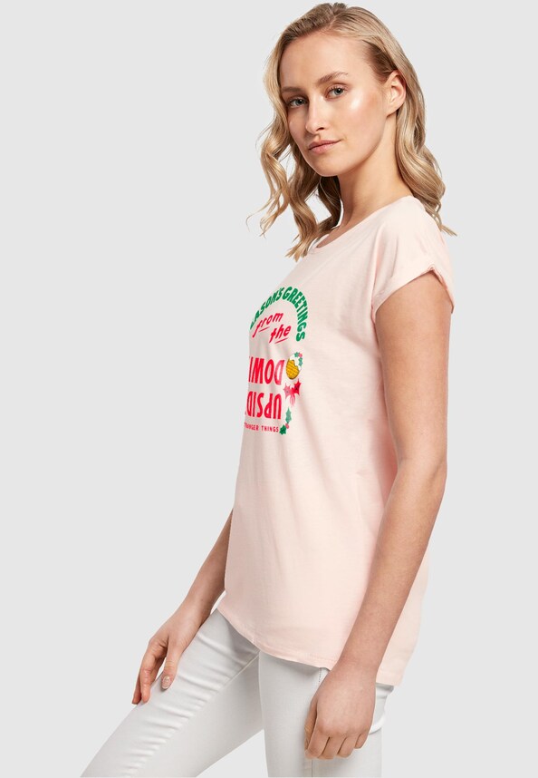 Ladies Stranger Things - Upside Down Seasons Greetings T-Shirt-2