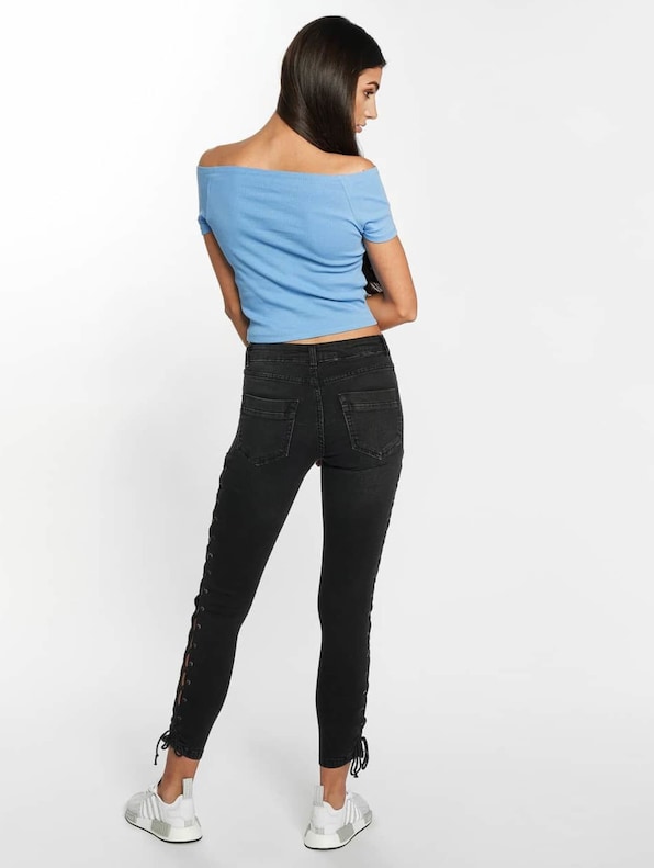 Urban Classics Lace up Denim Skinny Jeans-3