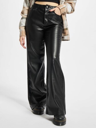 Ladies Faux Leather Wide Leg