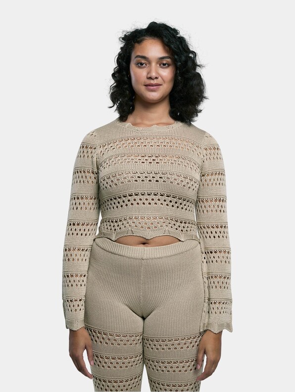 Ladies Cropped Crochet Knit-2