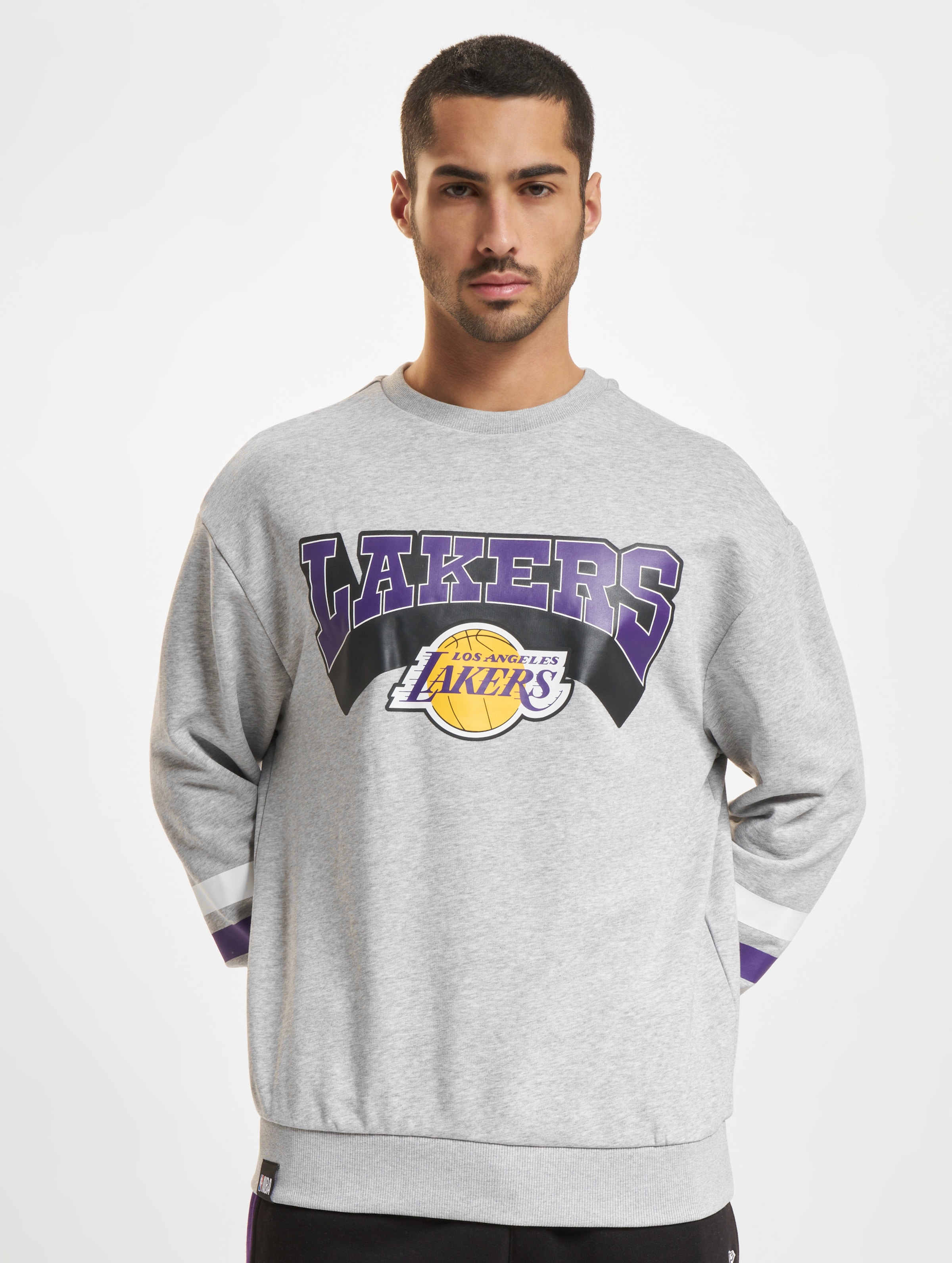 New Era NBA Arch OS Crew LA Lakers Pullover Männer,Unisex op kleur grijs, Maat M