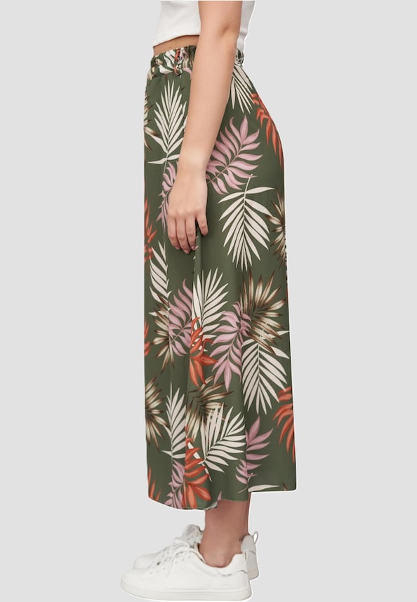 Cloud5ive Damen Longform Rock mit Allover Blätter Print-0