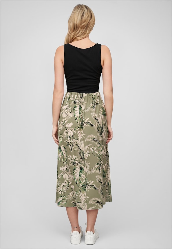 Cloud5ive Damen Maxi-Kleid 2-Tone mit Palmen Print-1