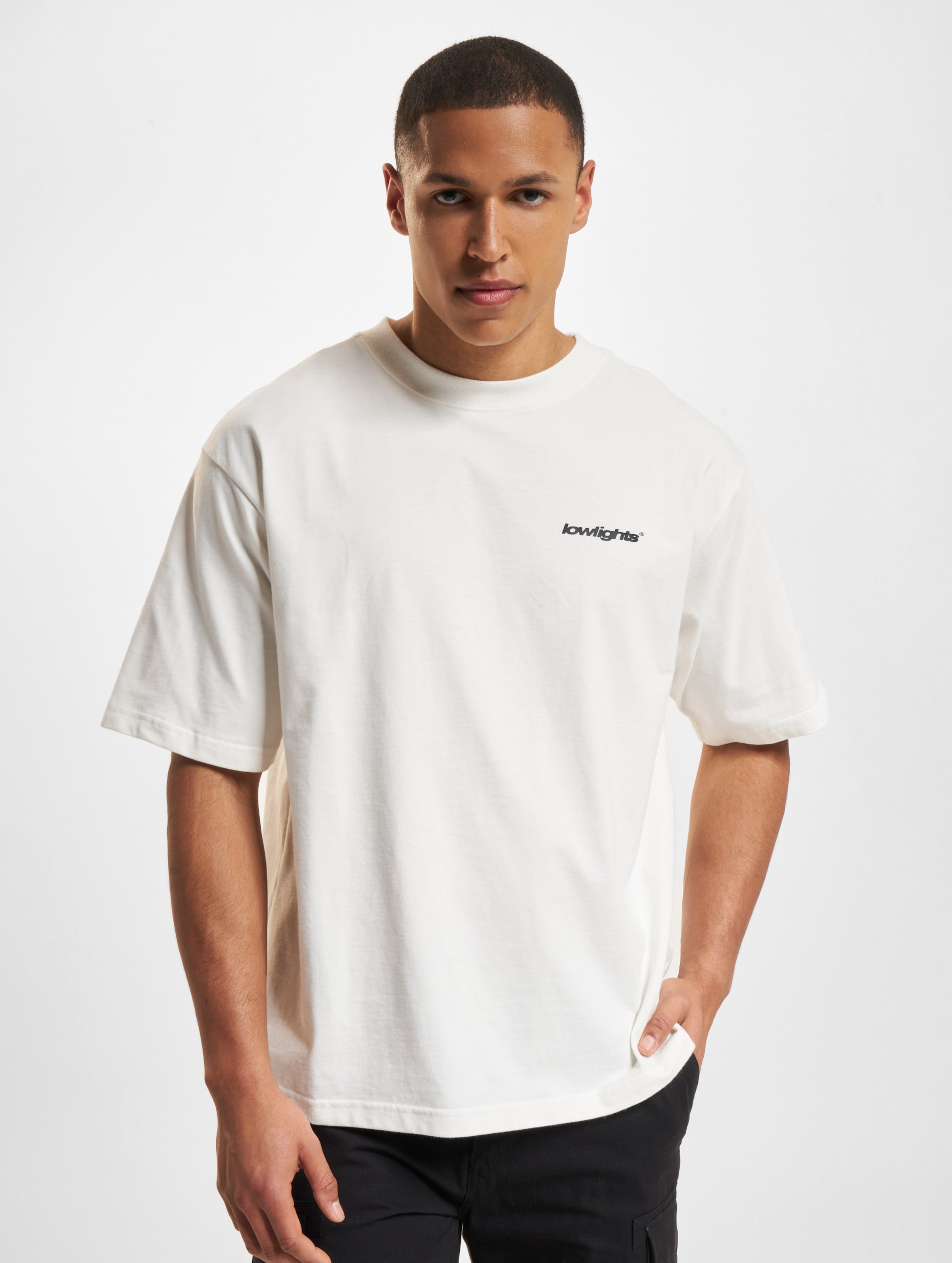 Low Lights Studios Basic T-Shirt ecru Männer,Unisex op kleur wit, Maat S