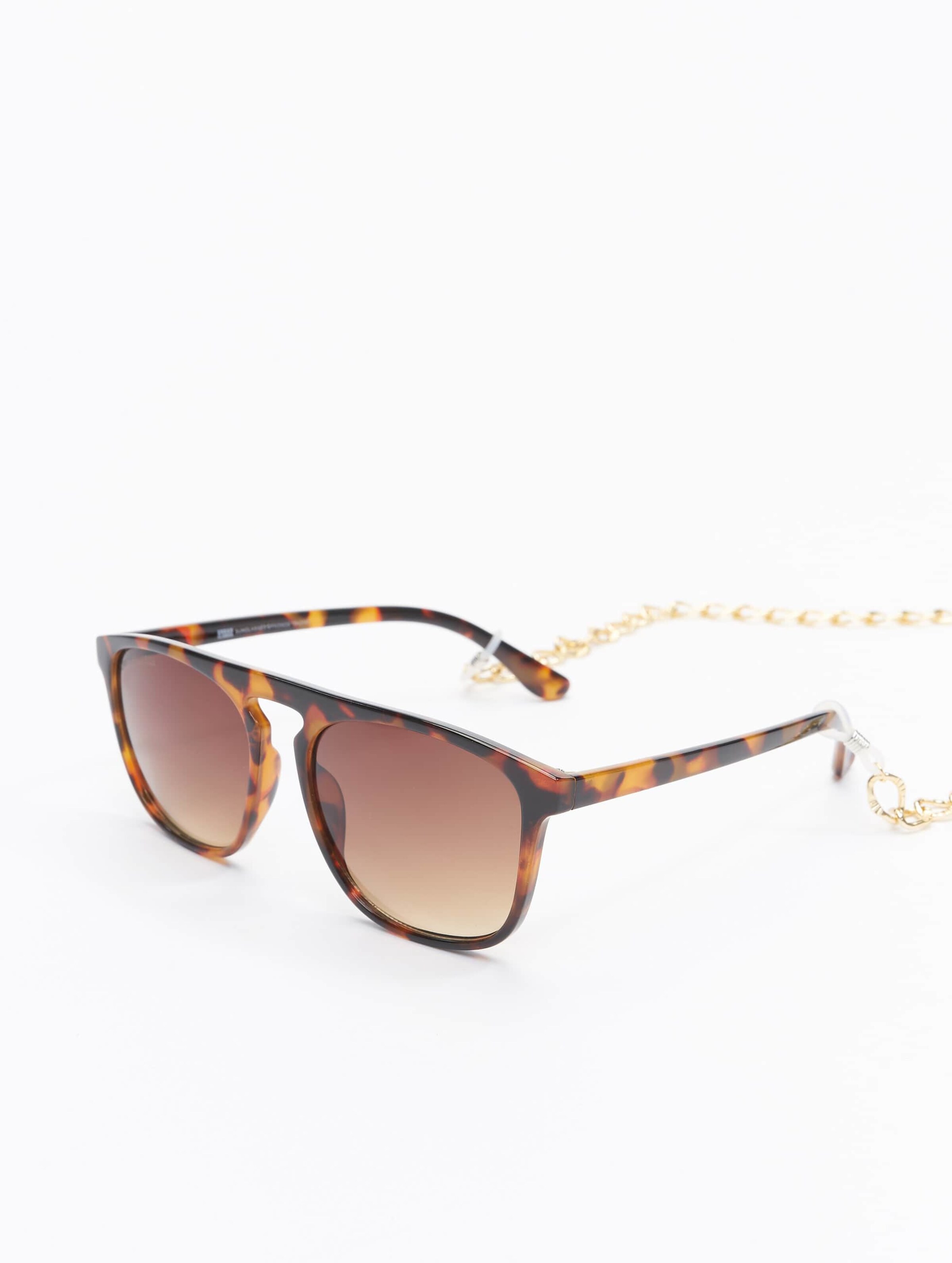 Urban Classics Sunglasses Mykonos With Chain Mannen op kleur bruin, Maat ONE_SIZE
