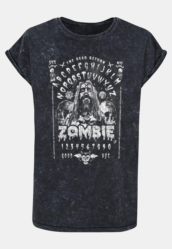 Ladies Rob Zombie - The Dead Return Spirit Board Acid Washed-0