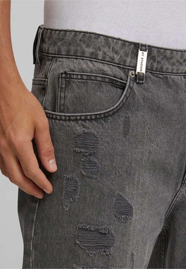 Firio Destroyed Straight Jeans-4
